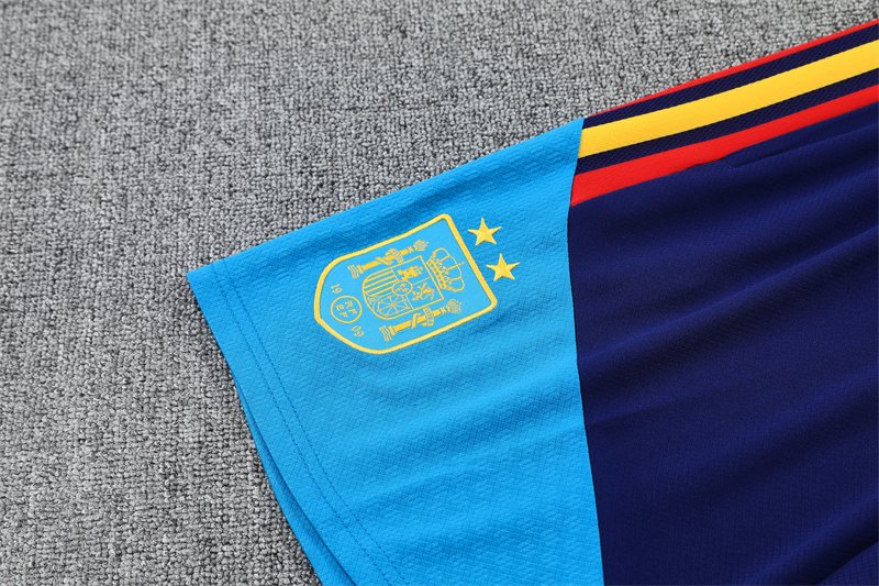 2026-27 Spain Team Lake Blue Short-Sleeve Training Jersey (Two Stars)