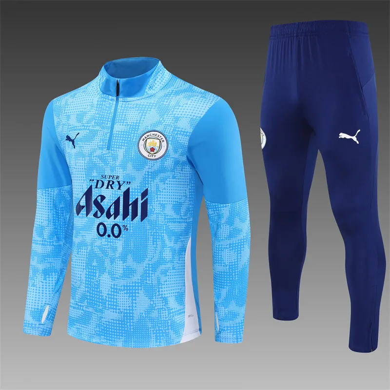 2025-26 Manchester City Light Blue Half-Zip Training Jersey