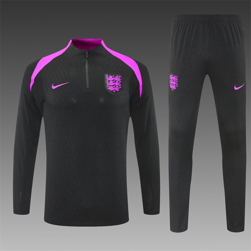 2025-26 England Black Half-Zip Training Jersey