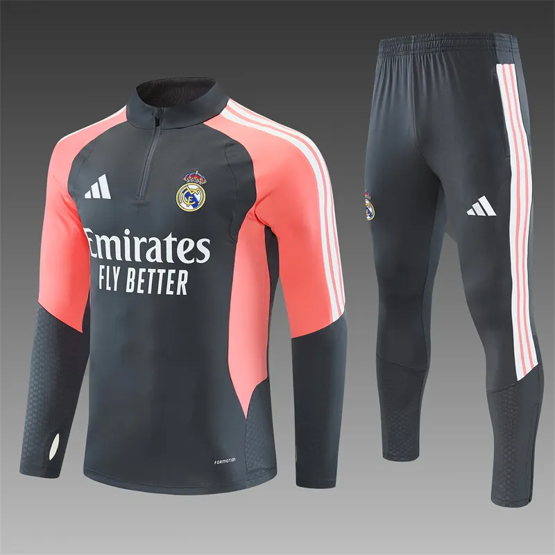 2026-27 Real Madrid Dark Grey Half-Zip Training Jersey