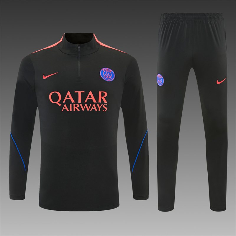2026-27 Paris Black Half-Zip Training Jersey