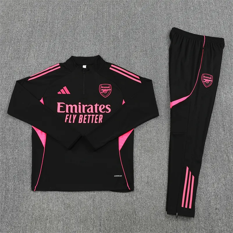 2025-26 Arsenal Black Half-Zip Training Kit