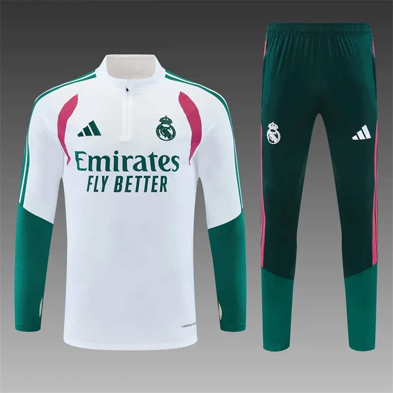 2026-27 Real Madrid White Half-Zip Training Jersey