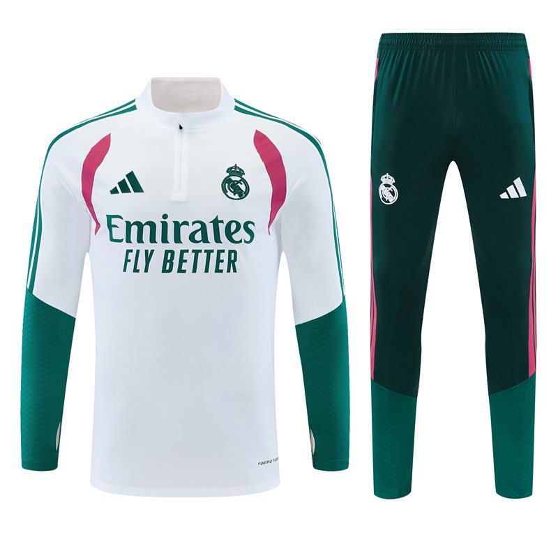 2026-27 Real Madrid White Half-Zip Training Jersey