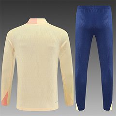 2025-26 Barcelona Beige Half-Pull Training Jersey