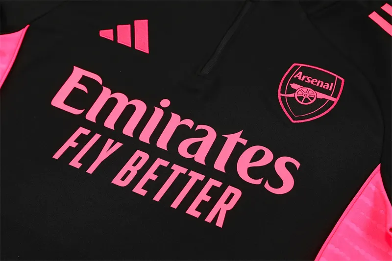 2025-26 Arsenal Black Half-Zip Training Kit