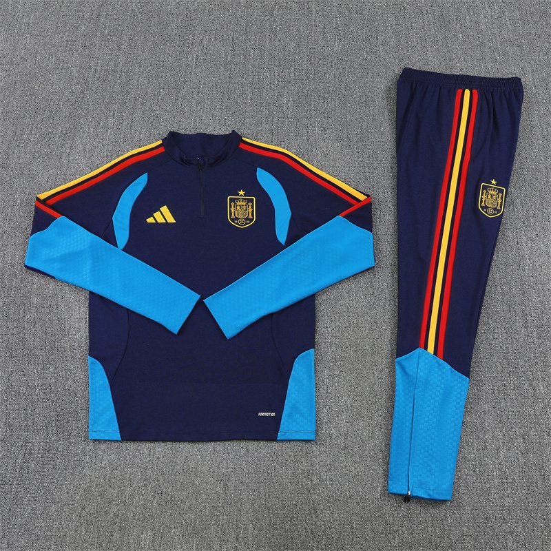 2026-27 Spain Royal Blue Half-Zip Training Jersey