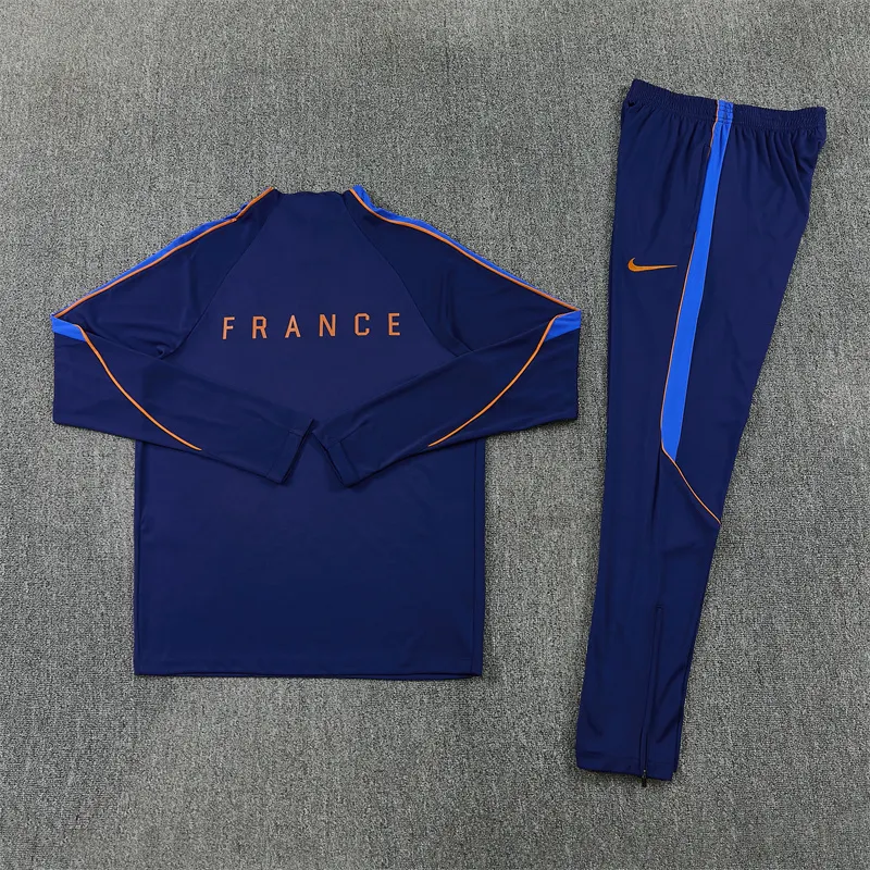 2026-27 France Royal Blue Half-Zip Training Jersey