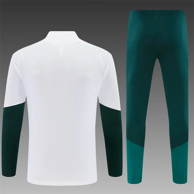 2026-27 Real Madrid White & Green Half-Zip Training Jersey