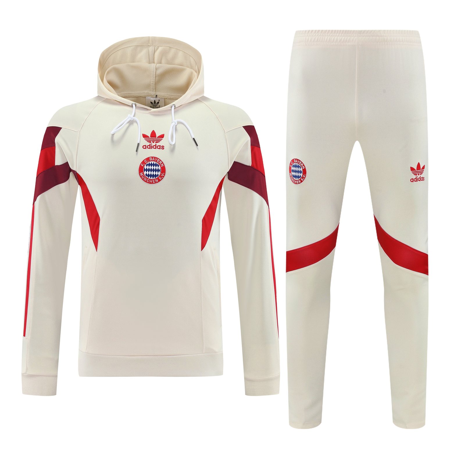 2025-26 Bayern Munich off-white training hooded jersey