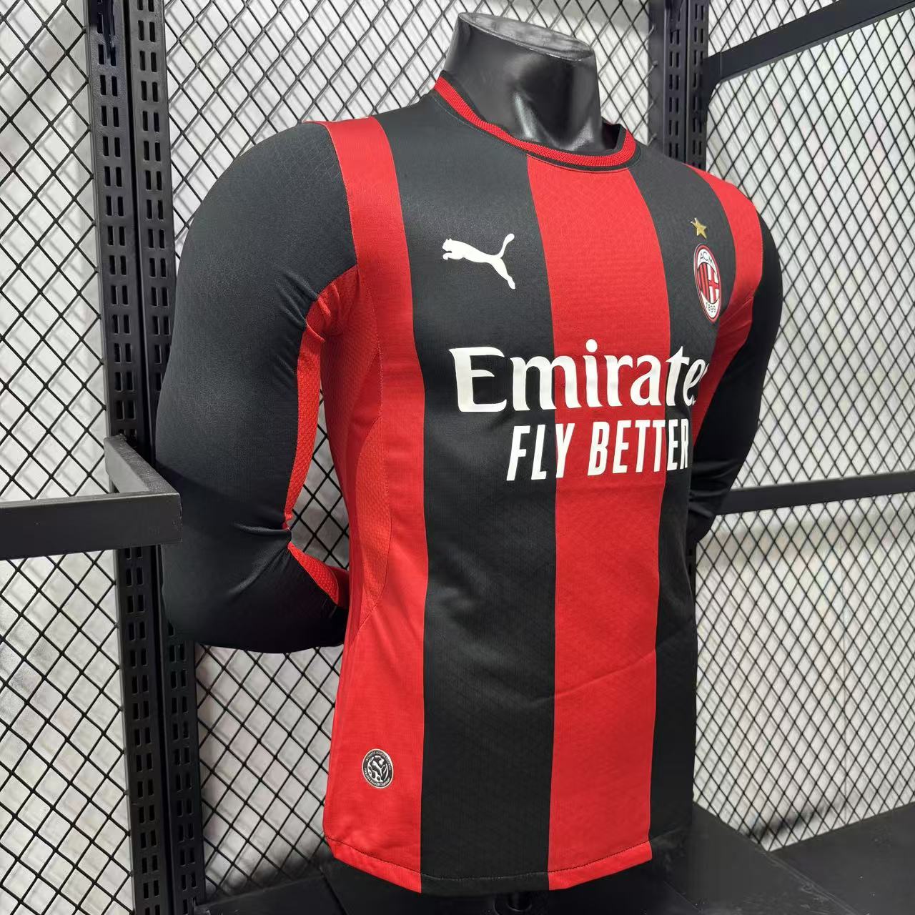 2026-27 AC Milan Home Long-Sleeve Jersey – Player Version