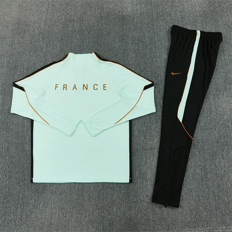 2026-27 France National Team Light Green Half-Zip Training Jersey