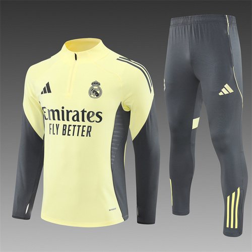 2025-26 Real Madrid Yellow Half-Pull Training Jersey