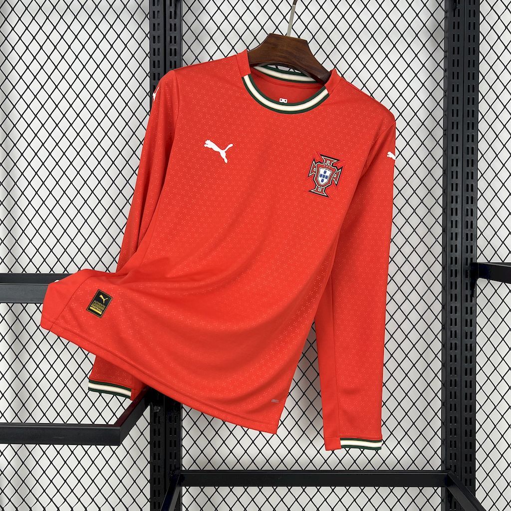 2025-26 Portugal Home Long Sleeve Jersey - Fan Edition