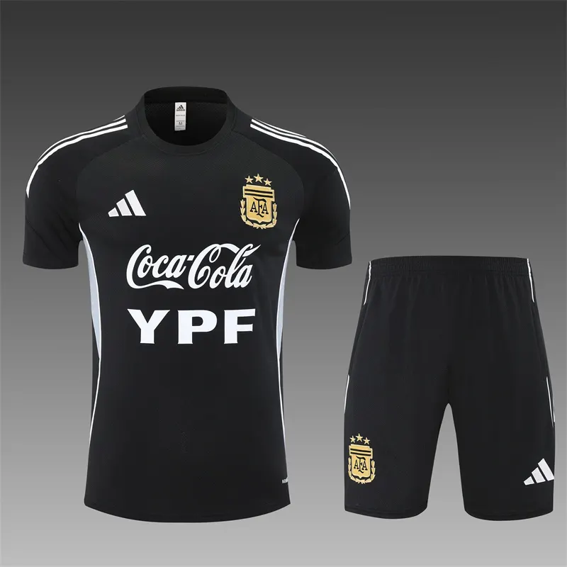2025-26 Argentina Black Short-Sleeve Training Jersey