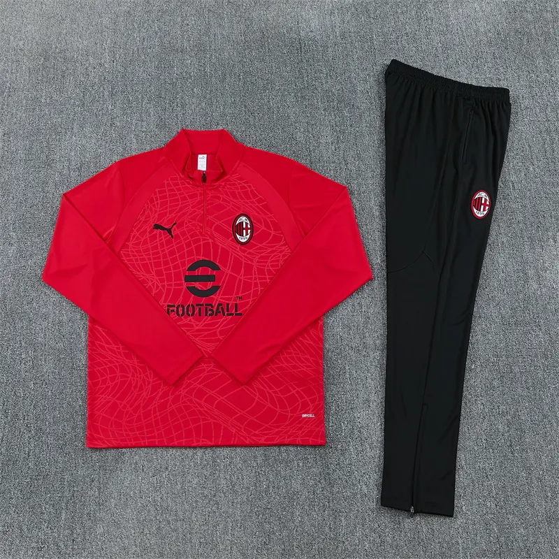 2026-27 AC Milan Red Half-Zip Long-Sleeve Training Jersey