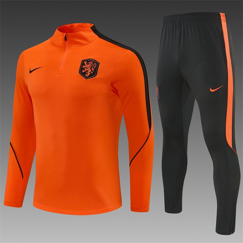 2026-27 Netherlands Royal Orange Half-Zip Training Jersey