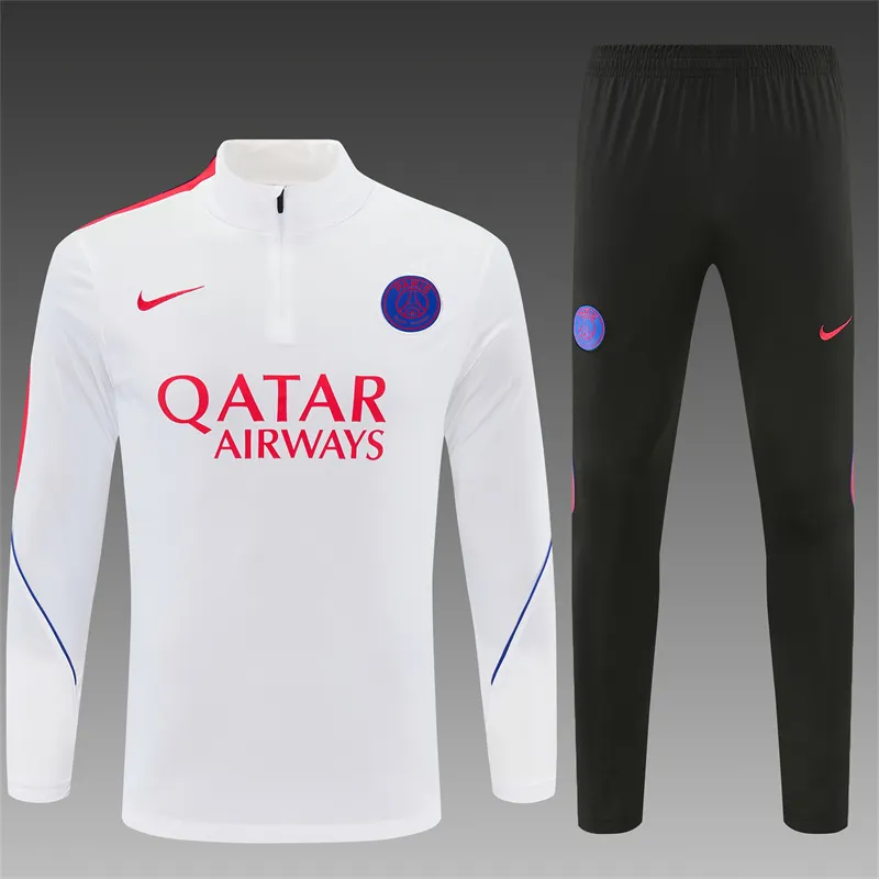2026-27 Paris White Half-Zip Training Jersey