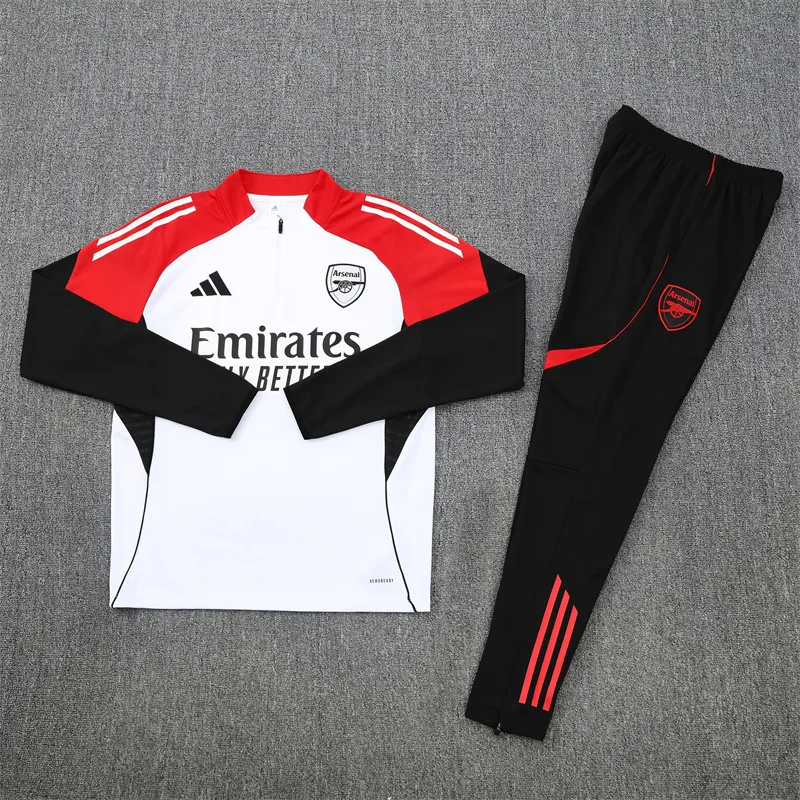 2025-26 Arsenal White Half-Zip Training Jersey