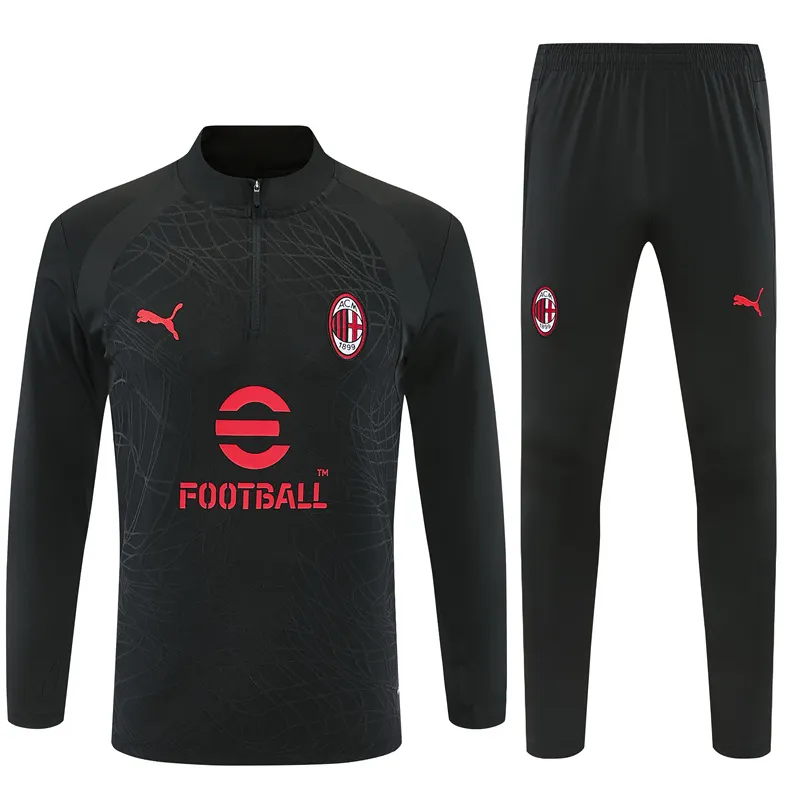 2026-27 AC Milan Black Half-Zip Long-Sleeve Training Jersey