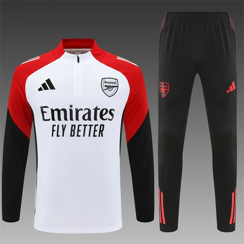 2025-26 Arsenal White Half-Zip Training Jersey