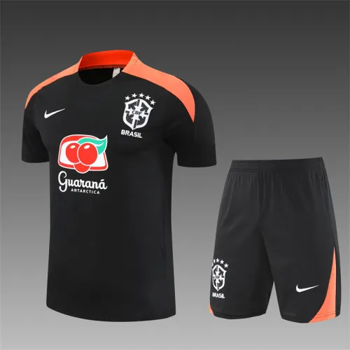 2025-26 Brazil Black Short Sleeve Training Jersey