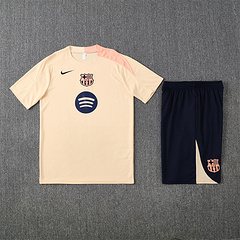 2025-26 Barcelona Beige Short Sleeve Training Jersey