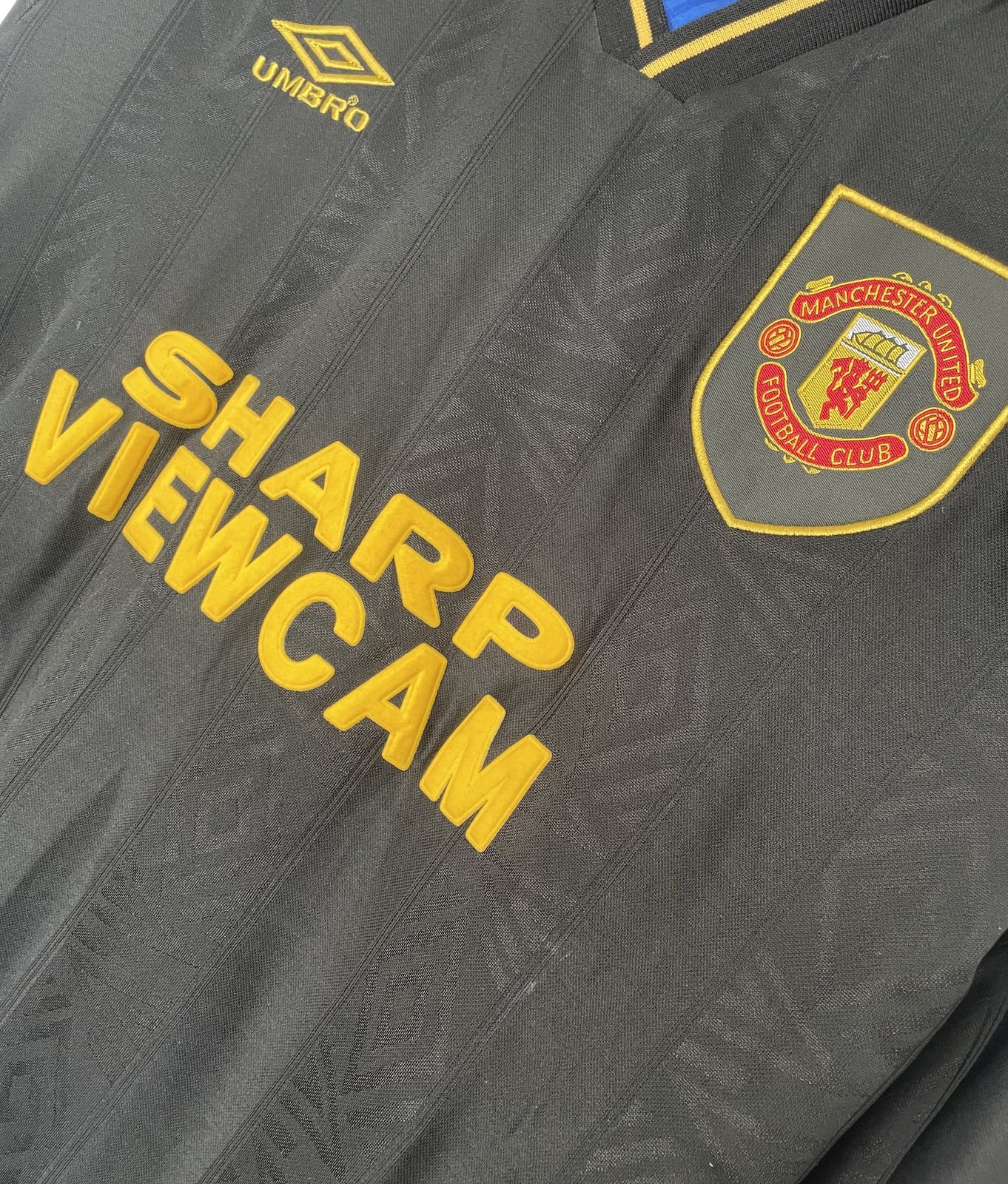 1993-94 Manchester United Away Black Long Sleeve Retro Shirt