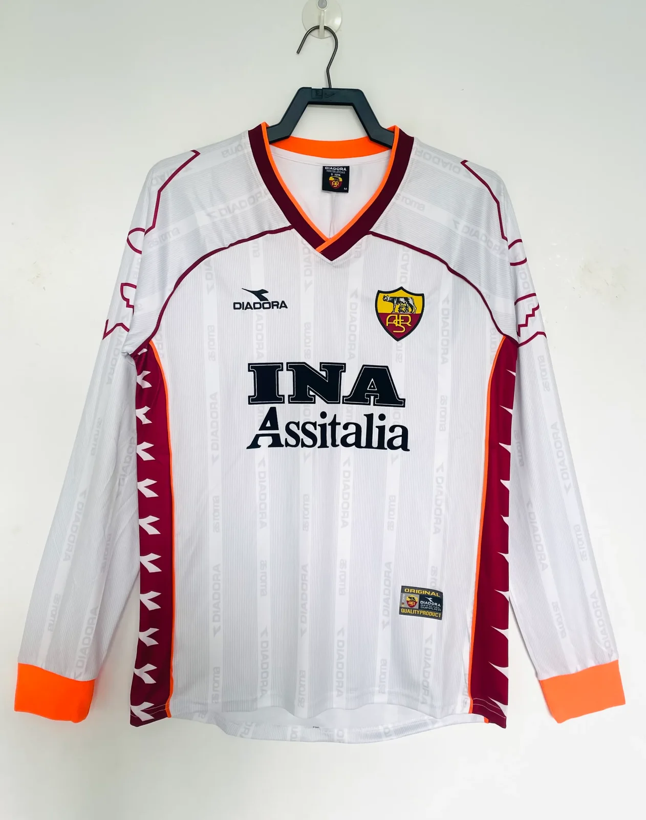 1999-00 Roma Away Retro Long-Sleeve Jersey