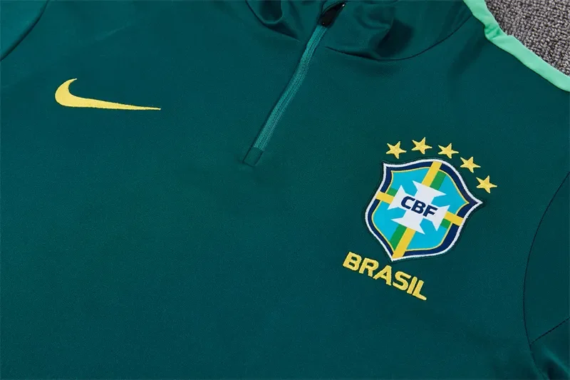 2026-27 Brazil Dark Green Half-Zip Training Jersey