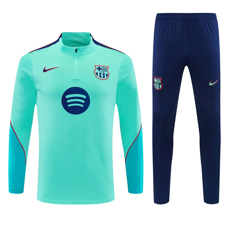 2026-27 Barcelona light blue half-zip training jersey