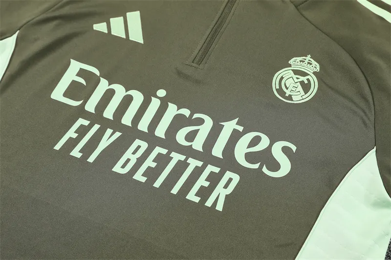 2025-26 Real Madrid Khaki Half-Zip Training Jersey