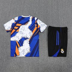 2025-26 Real Madrid yellow blue short sleeve training jersey
