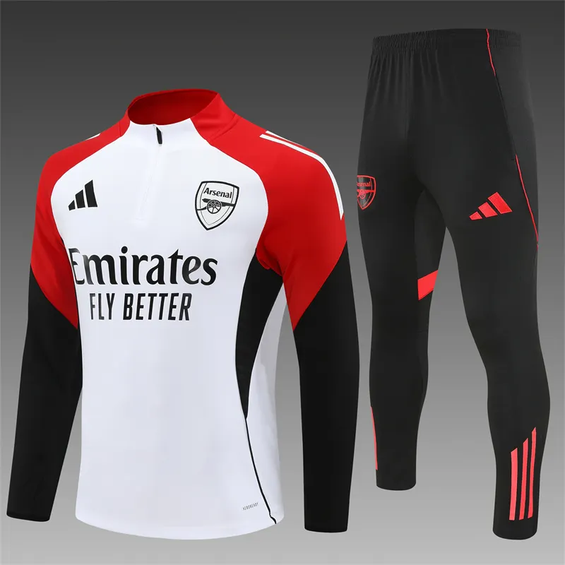 2025-26 Arsenal White Half-Zip Training Jersey