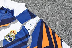 2025-26 Real Madrid yellow and blue camouflage half-pull training uniform jersey