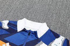 2025-26 Real Madrid yellow and blue camouflage half-pull training uniform jersey