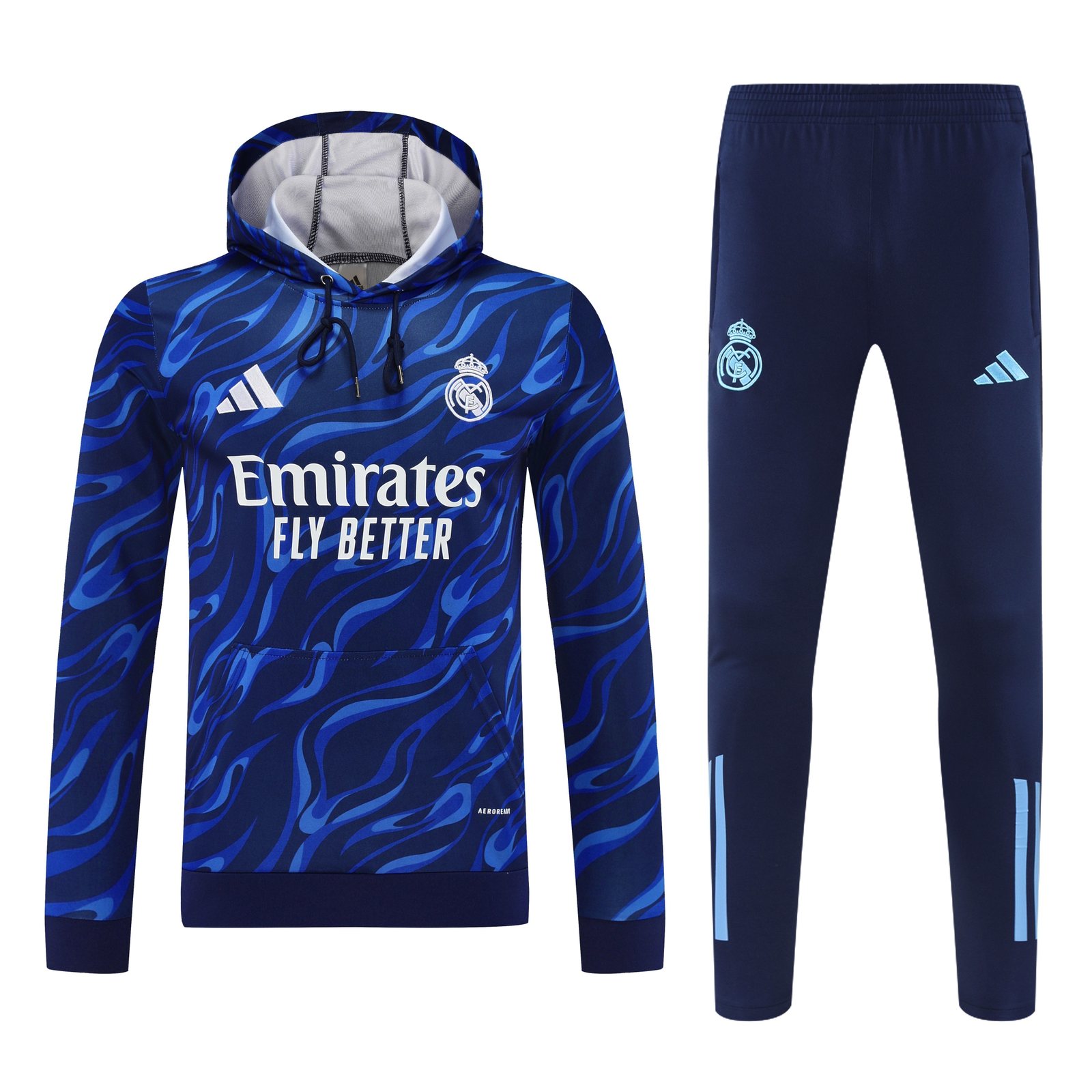 2025-26 Real Madrid Blue Hooded Training Jersey