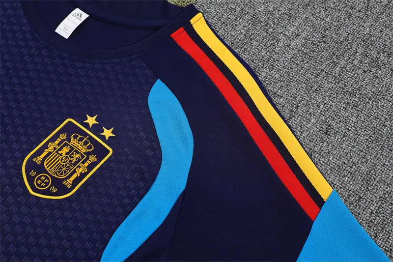 2026-27 Spain Royal Blue Short-Sleeve Training Jersey (Two Stars)