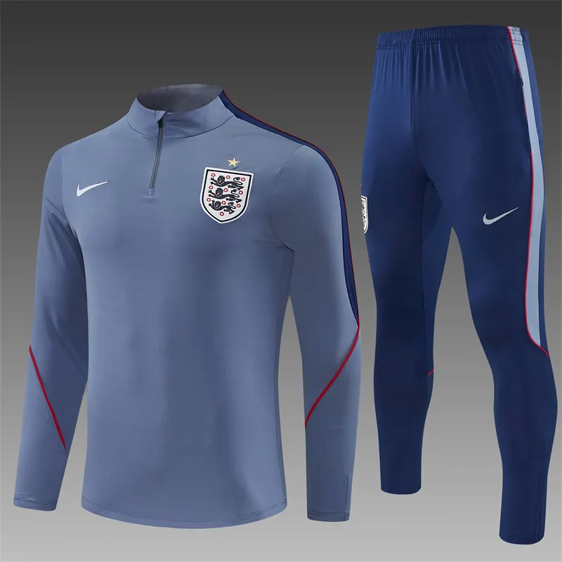 2026-27 England Grey Half-Zip Training Jersey