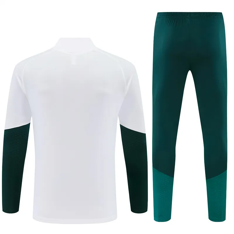 2026-27 Real Madrid White & Green Half-Zip Training Jersey