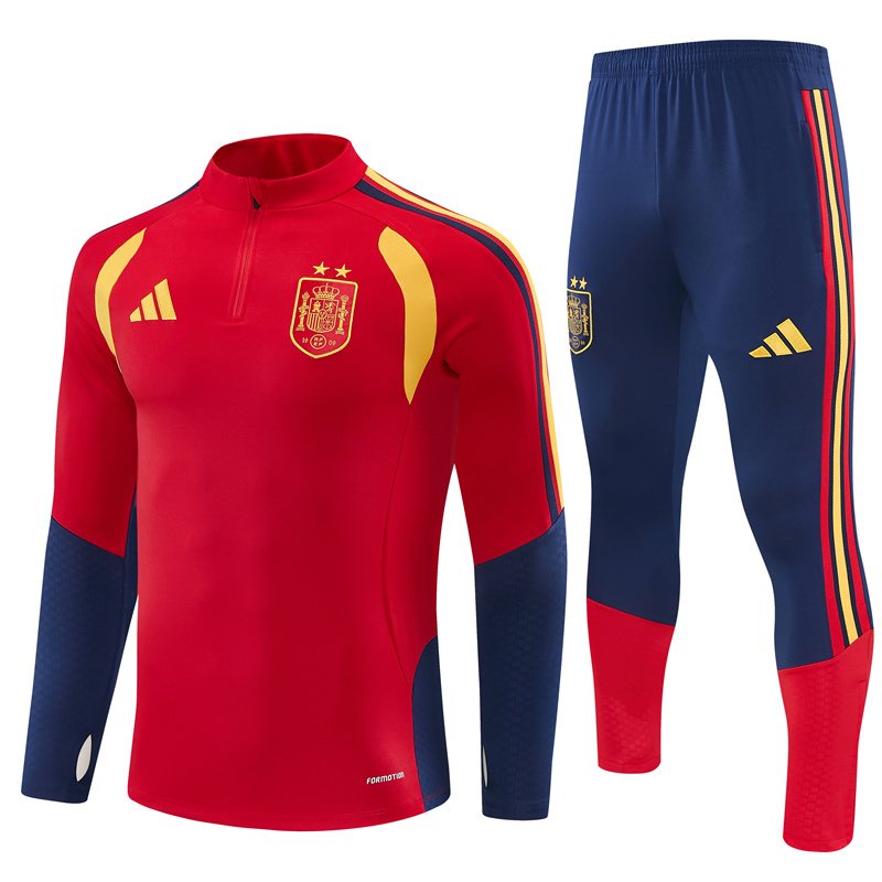 2026-27 Spain Red Half-Zip Training Jersey (Two Stars)