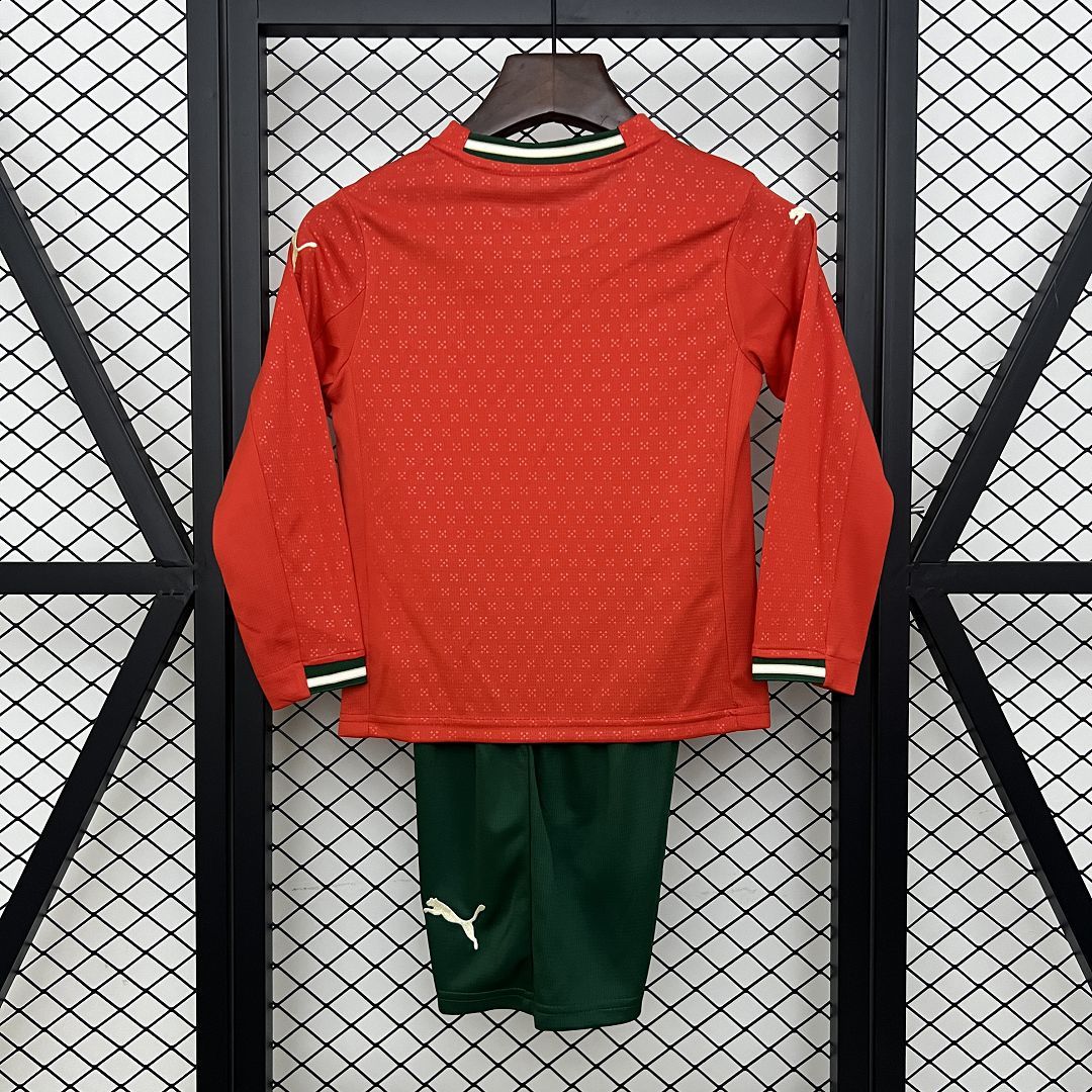 2025-26 Portugal Home Long Sleeve Shirt - Kids