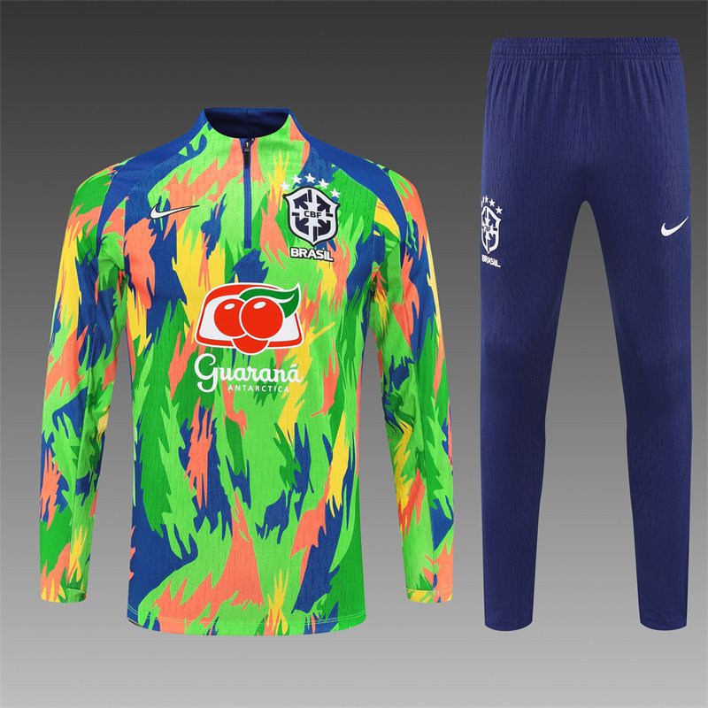 2025-26 Brazil Teal Half-Zip Training Jersey