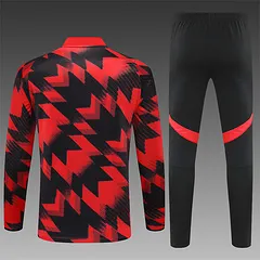 2025-26 Manchester United Red and Black Half-Pull Training Jersey