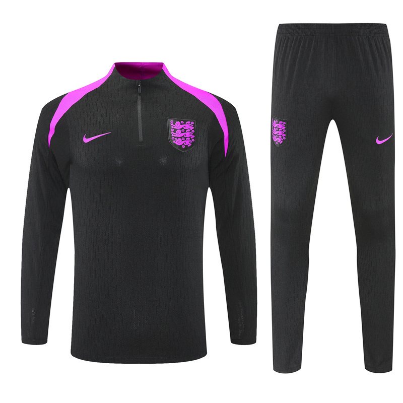 2025-26 England Black Half-Zip Training Jersey