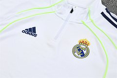 2025-26 Real Madrid White Retro Half-Draw Training Jersey