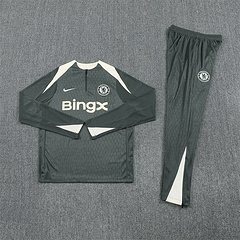 2025-26 Chelsea Army Green Half Pull Training Jersey