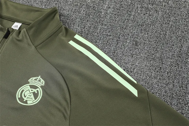 2025-26 Real Madrid Khaki Half-Zip Training Jersey