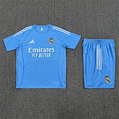 2025-26 Real Madrid light blue short-sleeved training jersey