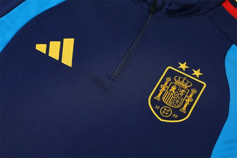 2026-27 Spain Royal Blue Half-Zip Training Jersey (Two Stars)
